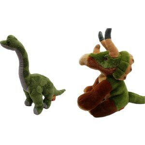 Adventure Planet Brontosaurus & Triceratop Plush Dinosaur 12" Stuffed Animal Toy